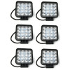 6 FARI FARETTO 12 V 48W-16 LED QUADRATO FUORISTRADA LAVORO IP67