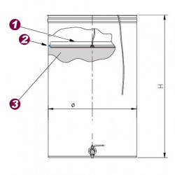 CONTENITORE IN ACCIAIO INOX 200 LT PER VINO CON GALLEGGIANTE AD OLIO E RUBINETTO