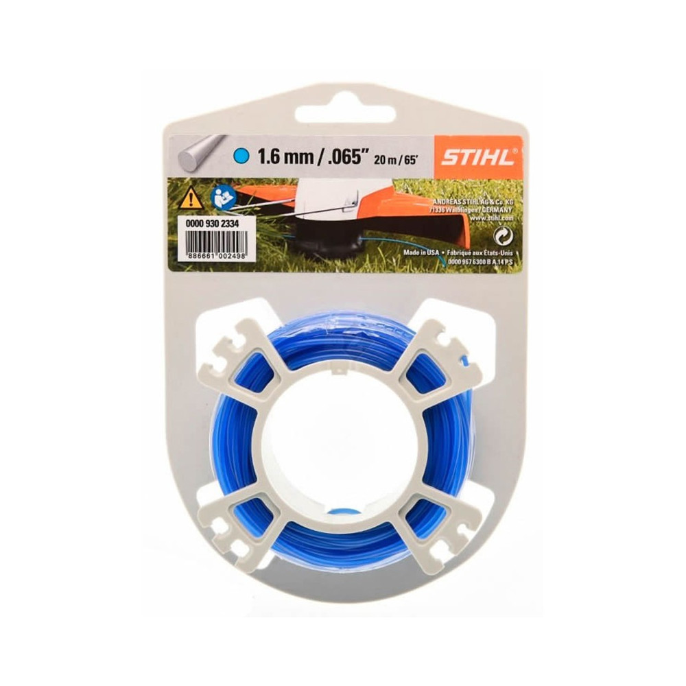 FILO NYLON STIHL TONDO BLU 1,6 MM X 19 METRI PER TAGLIABORDI E DECESPUGLIATORI