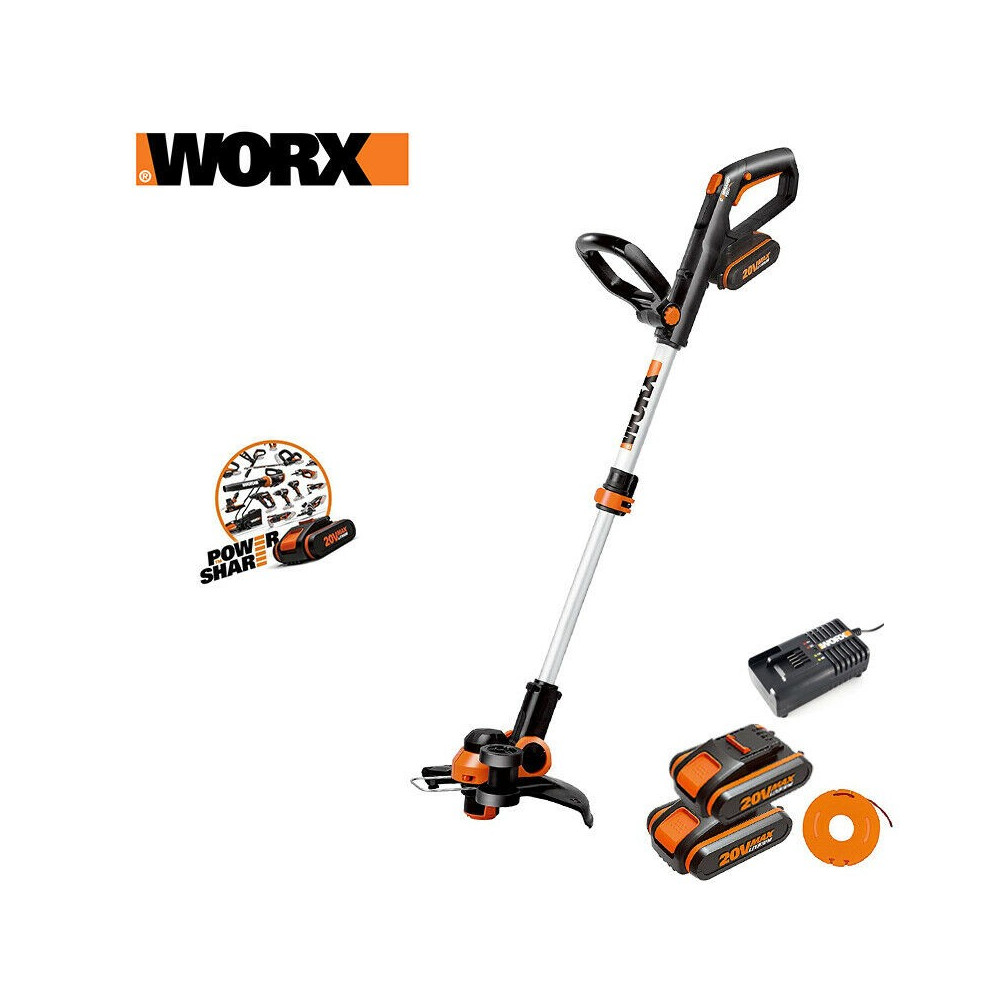 TRIMMER TAGLIABORDI WORX WG 163E CON 2 BATTERIE  A LITIO 2 AH 20 V