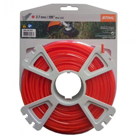 FILO NYLON STIHL QUADRO ROSSO 2,7 X 65 METRI PER DECESPUGLIATORI E TAGLIABORDI