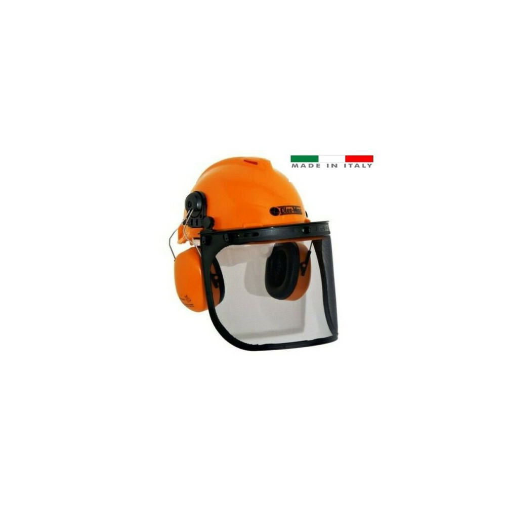 CASCO ELMETTO FORESTALE PROTETTIVO CON VISIERA E CUFFIE PER DECESPUGLIATORE