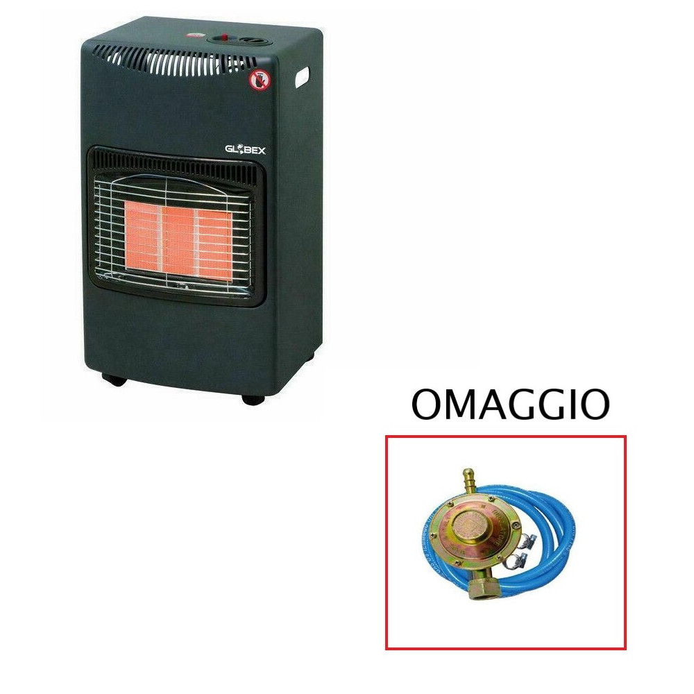 STUFA GLOBEX GAS EOS INFRAROSSI GPL 4100 WATT + KIT REGOLATORE IN OMAGGIO