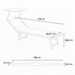 SET 2 PEZZI LETTINI PRENDISOLE ALLUMINIO