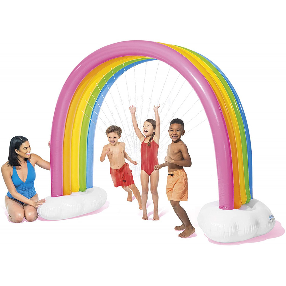 GONFIABILE INTEX ARCOBALENO RAINBOW CLOUD 56597 CON SPRUZZO D'ACQUA