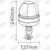 GIROFARO LAMPEGGIANTE A LED CON BASE FLESSIBILE A IMBUTO 16 LEDX3W 12-24V