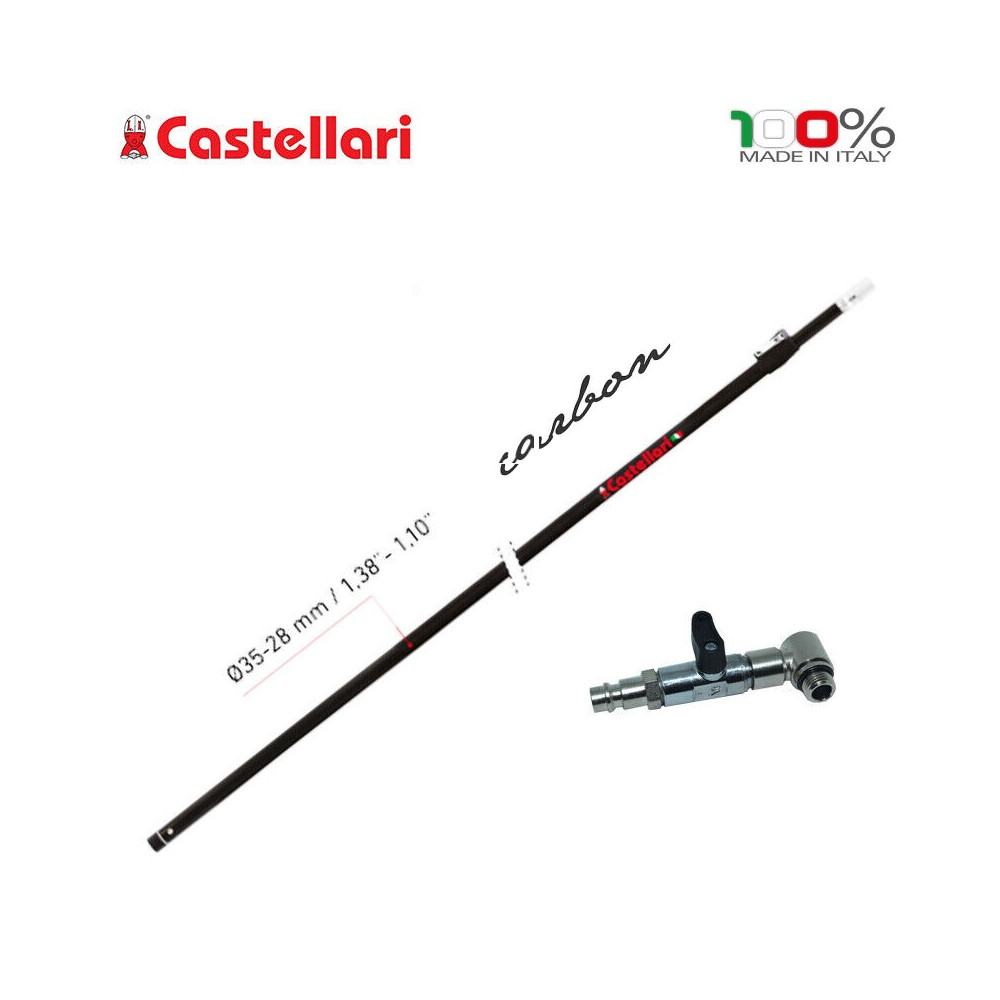 ASTA PNEUMATICA TELESCOPICA CASTELLARI CARBONIO 150-260 CM CON RUBINETTO