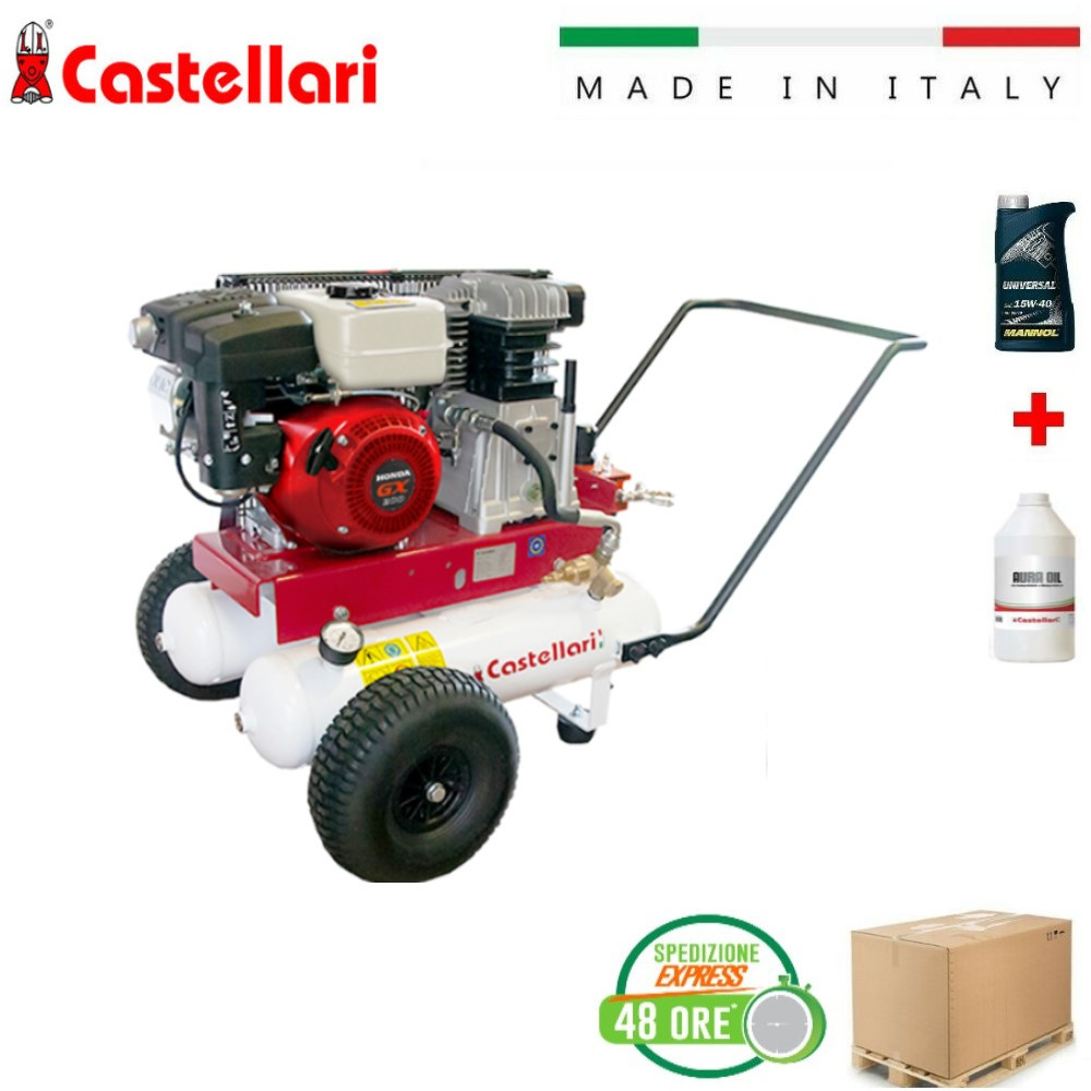 MOTOCOMPRESSORE CASTELLARI AH 550B CON MOTORE 5,7 HP HONDA + OMAGGI