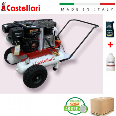 MOTOCOMPRESSORE CASTELLARI AL 550B CON MOTORE 6,5 HP LONCIN + OMAGGI