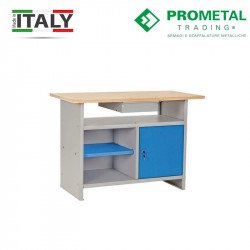 BANCO DA LAVORO CON PIANO IN LEGNO + PANNELLO PORTAUTENSILI + OMAGGIO PROMETAL