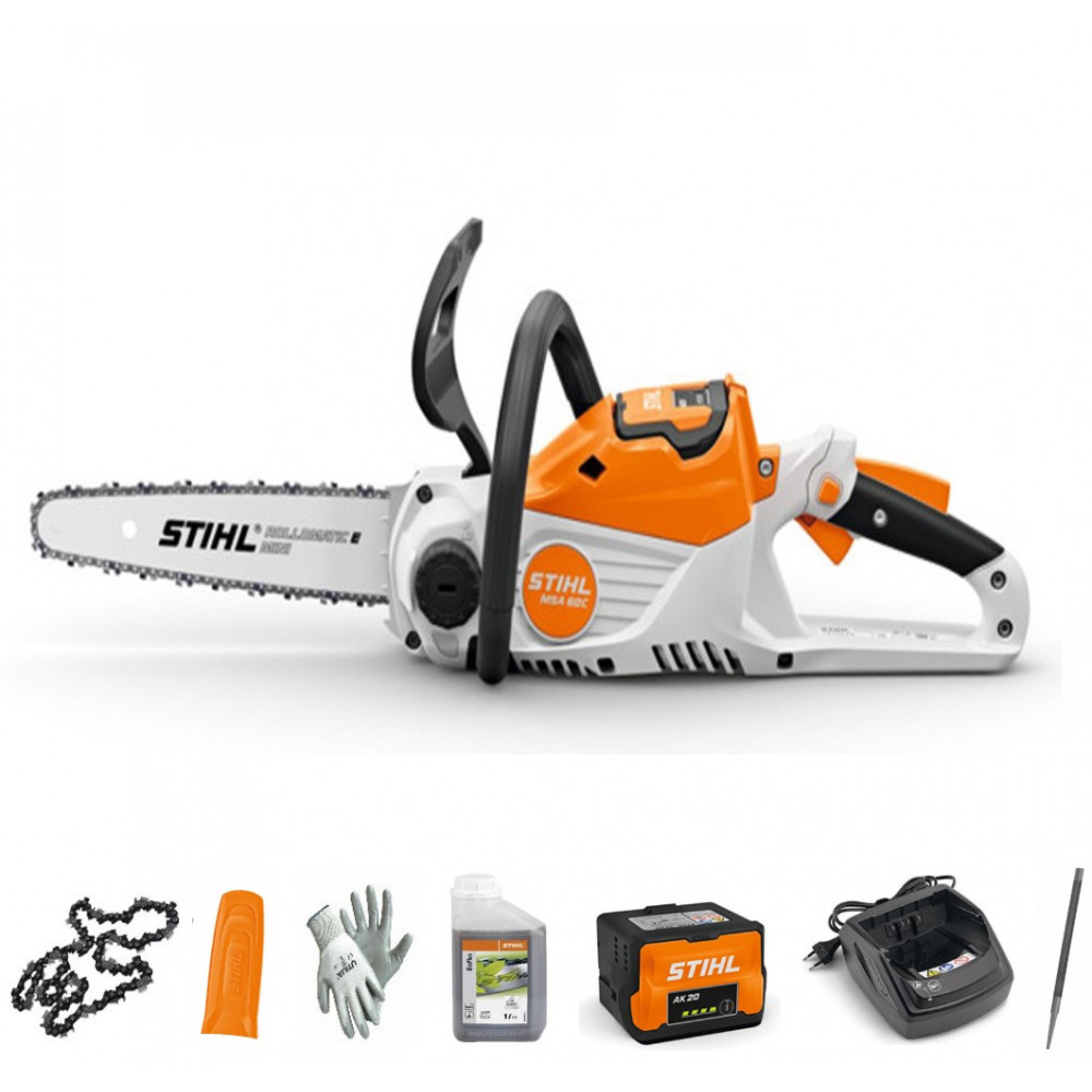 KIT MOTOSEGA STIHL MSA 60 C-B CON BATTERIA AK20 + CARICABATTERIA + OMAGGI