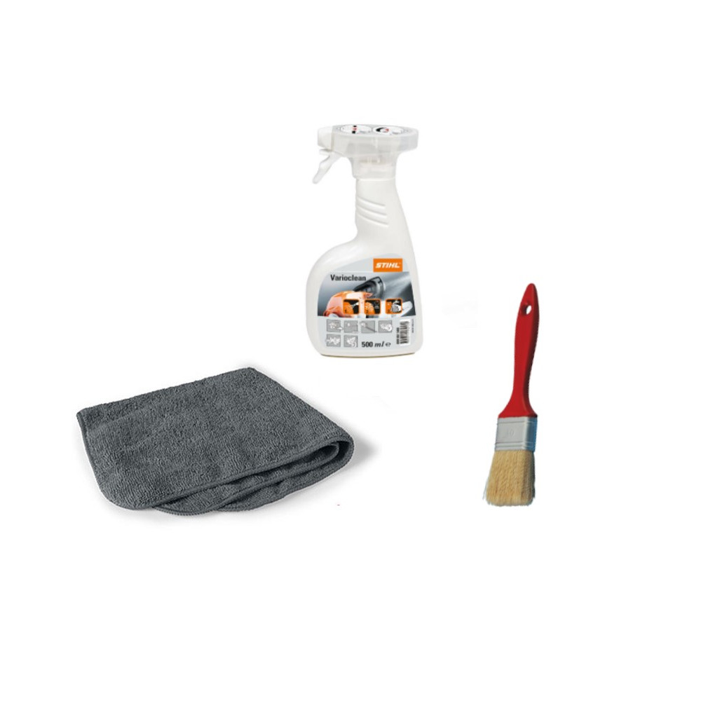 KIT PULIZIA MOTOSEGA STIHL VARIOCLEAN SGRASSATORE + SPAZZOLA + PANNO