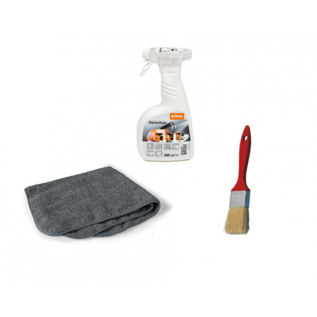 KIT PULIZIA MOTOSEGA STIHL VARIOCLEAN SGRASSATORE + SPAZZOLA + PANNO