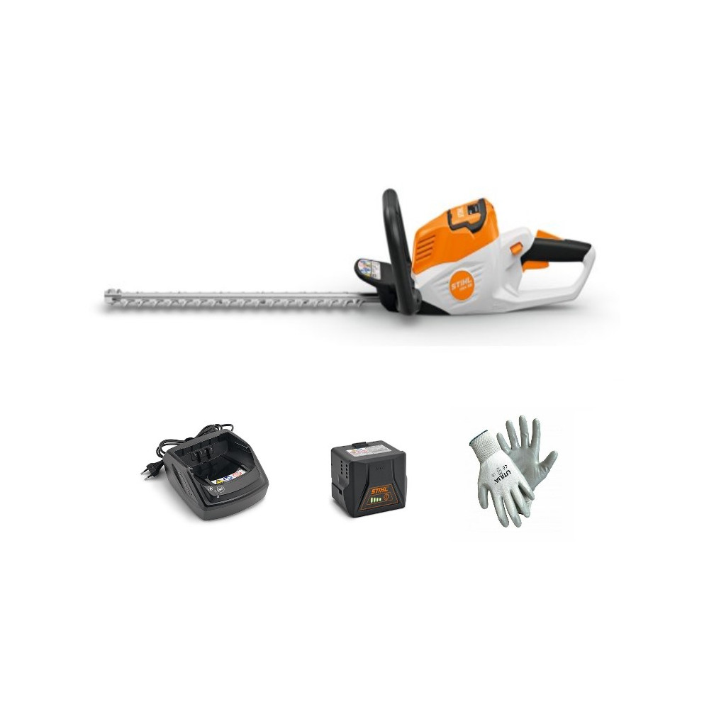 TOSASIEPI A BATTERIA STIHL HSA 50+AL 101 + AK 10 CON LAMA 50 CM