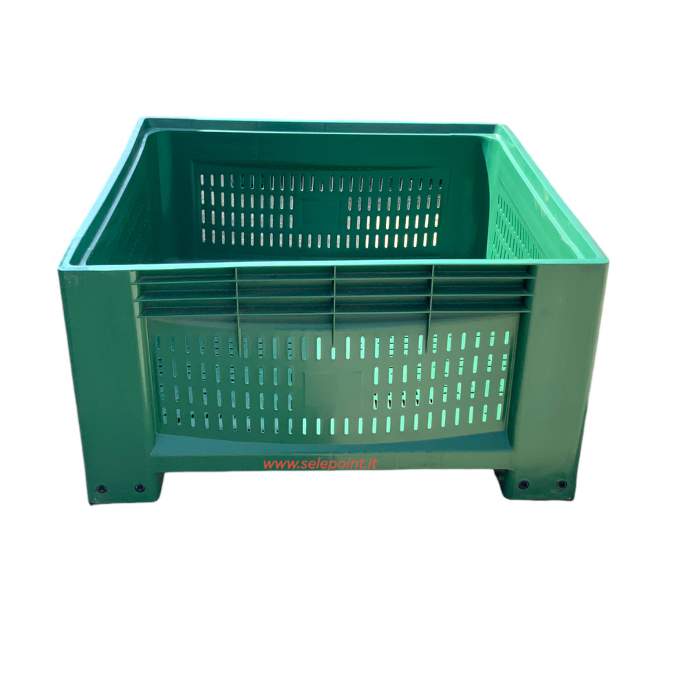 CASSONI BINS IN PLASTICA 104X104X60H FORATO PER RACCOLTA OLIVE MELONI ORTAGGI