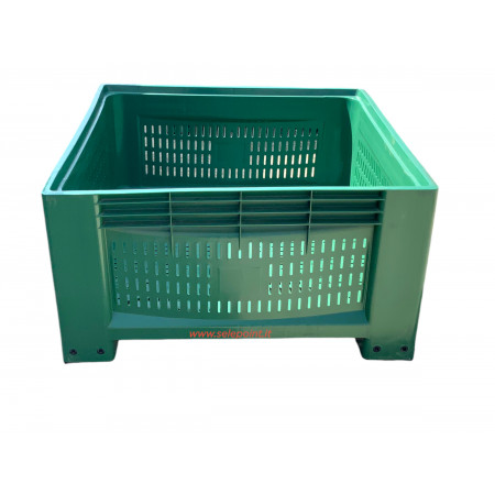 CASSONI BINS IN PLASTICA 104X104X60H FORATO PER RACCOLTA OLIVE MELONI ORTAGGI