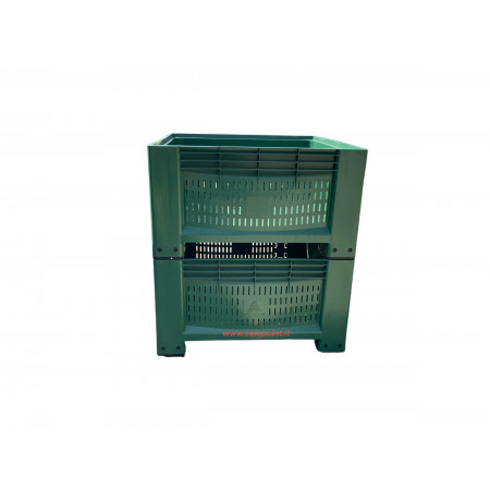 COPPIA CASSONI BINS IN PLASTICA 104X104X60H FORATI PER RACCOLTA OLIVE ORTAGGI