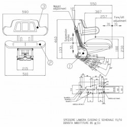 SEDILE AVVOLGENTE PER TRATTORE CON GUIDE E MOLLEGGIO MODELLO UNIVERSALE