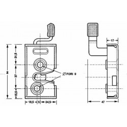 SERRATURA UNIVERSALE CABINE TRATTORI SR99 SINISTRA CODICE 16644