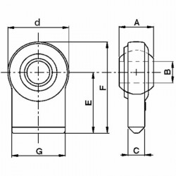 SUPPORTO ROTULA DIAMETRO 22 MM CAT 1 A SALDARE SOLLEVATORE TRATTORE