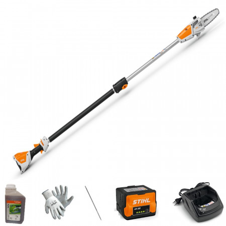 POTATORE SRAMATORE A BATTERIA STIHL HTA 50 CON BATTERIA AK 20 E CARICATORE