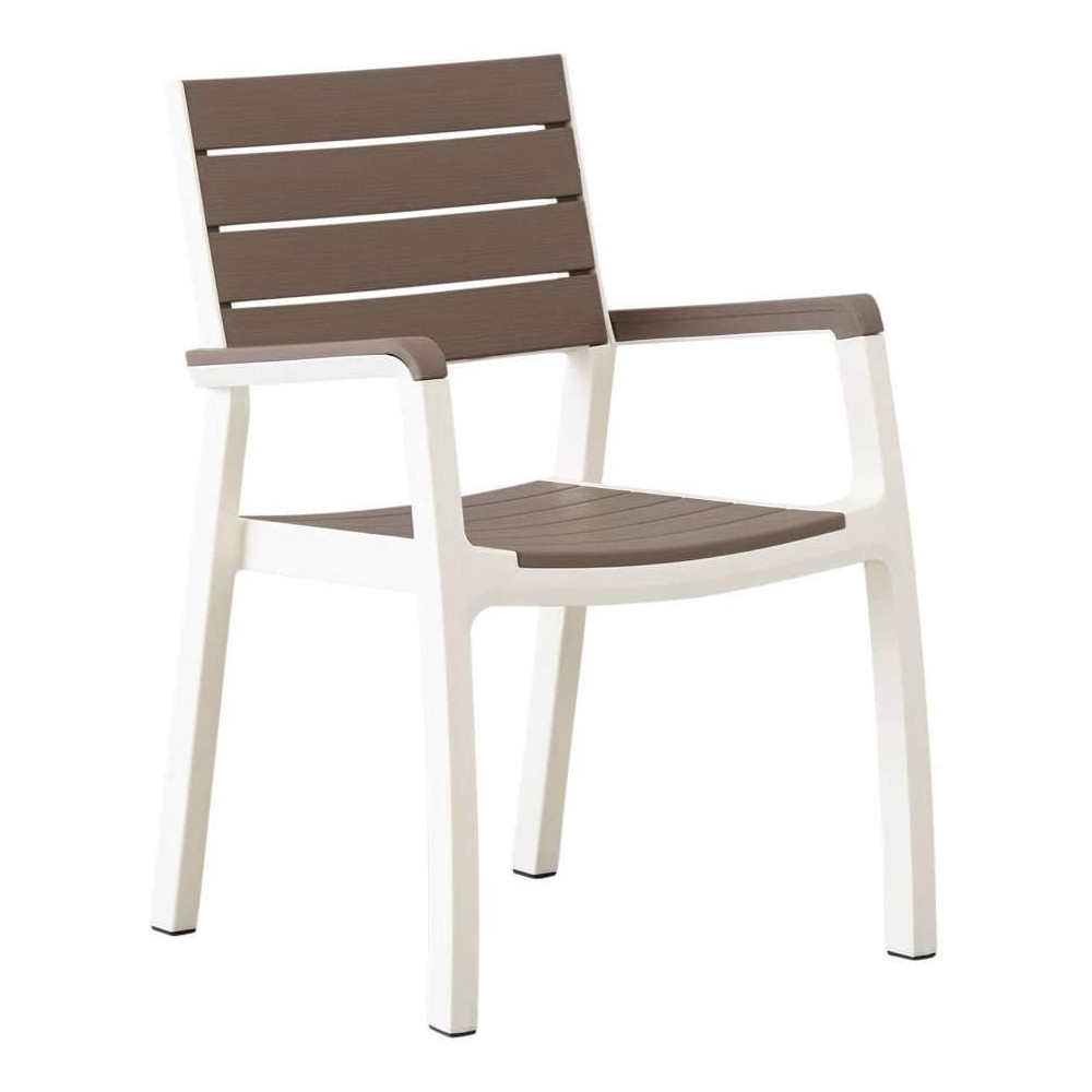 SEDIA KETER HARMONY CON BRACCIOLI IN POLIPROPILENE COLORE BIANCO CAPPUCCINO