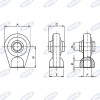 SUPPORTO ROTULA SFERICA DIAMETRO 25,4 MM TERZO PUNTO INTERASSE 65 MM TRATTORE