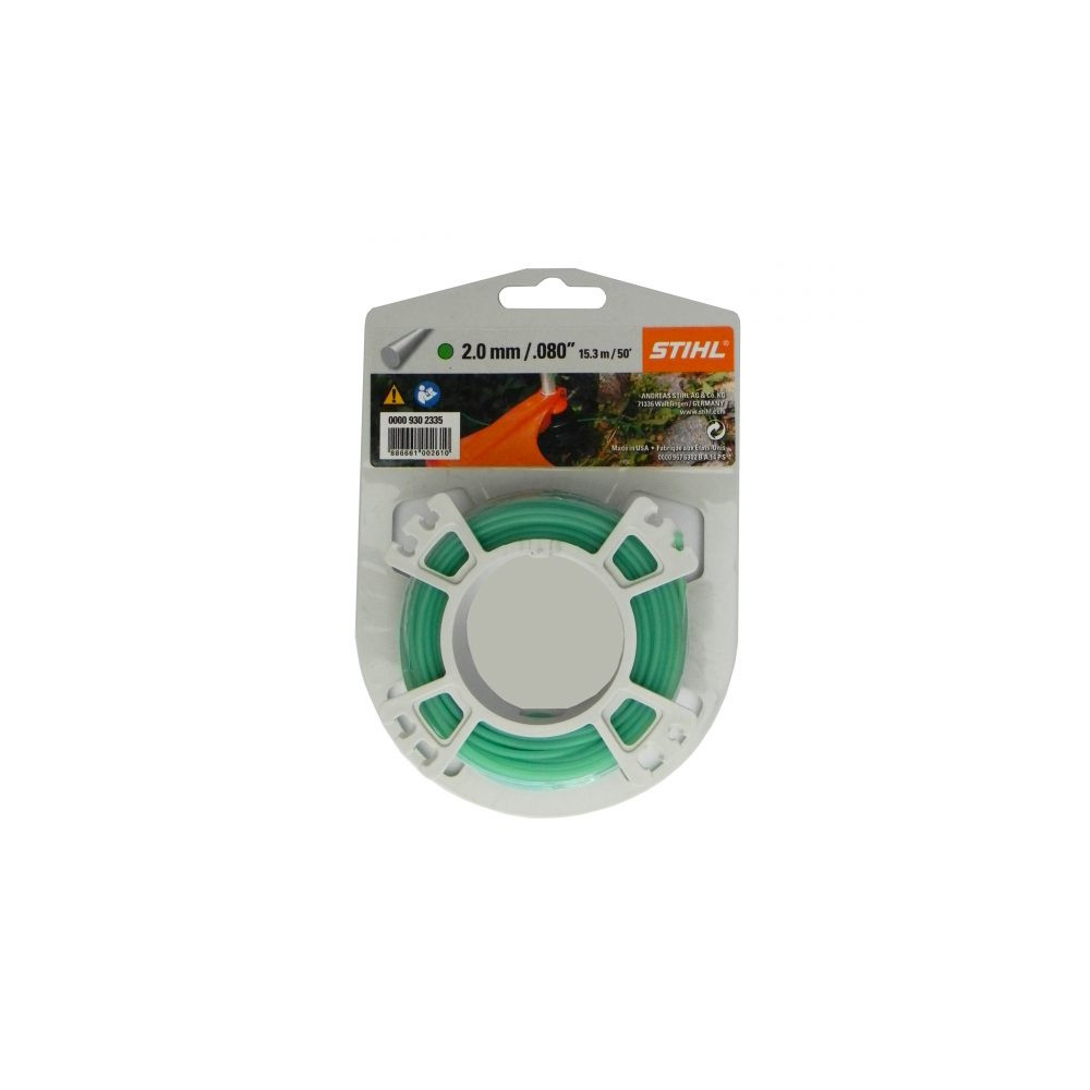 FILO NYLON STIHL TONDO VERDE 2 MM X 14 METRI PER TAGLIABORDI E DECESPUGLIATORI