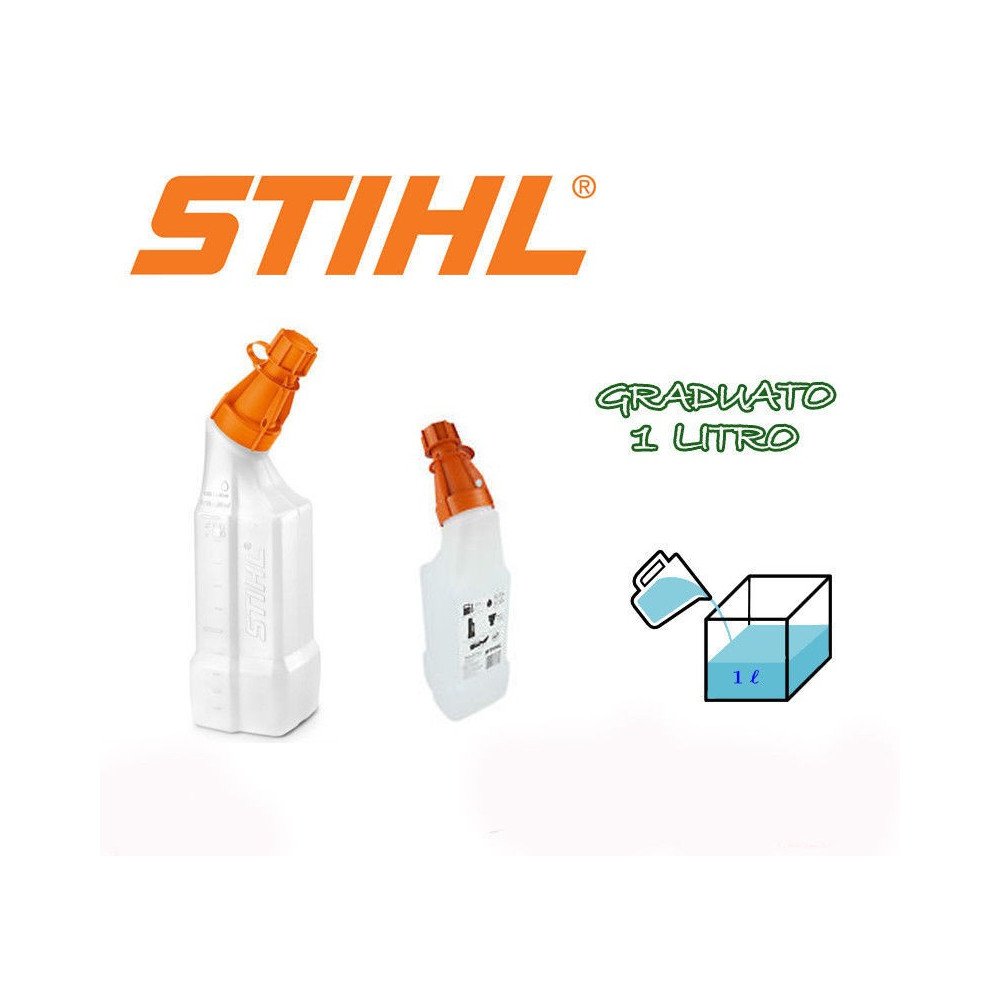 TANICA BOTTIGLIA DOSATORE STIHL 1 LITRO GRADUATA MISCELA BENZINA CARBURANTE