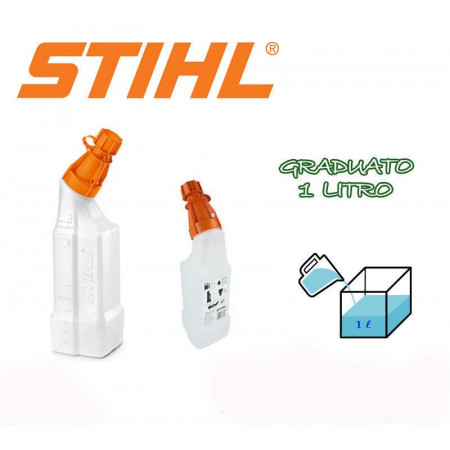 TANICA BOTTIGLIA DOSATORE STIHL 1 LITRO GRADUATA MISCELA BENZINA CARBURANTE