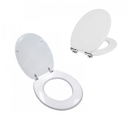 SEDILE WC UTILIA IN LEGNO COPRIVASO CON CERNIERE IN OTTONE COLORE BIANCO