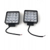 2 FARI FARETTO 12 V 48W-16 LED QUADRATO FUORISTRADA CAMION TRATTORE AUTO IP67