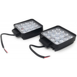 2 FARI FARETTO 12 V 48W-16 LED QUADRATO FUORISTRADA CAMION TRATTORE AUTO IP67