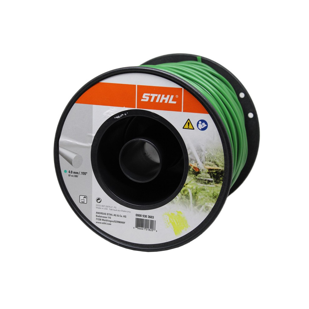 FILO NYLON STIHL TONDO VERDE 4,0 MM X 87 METRI PER DECESPUGLIATORI E TAGLIABORDI