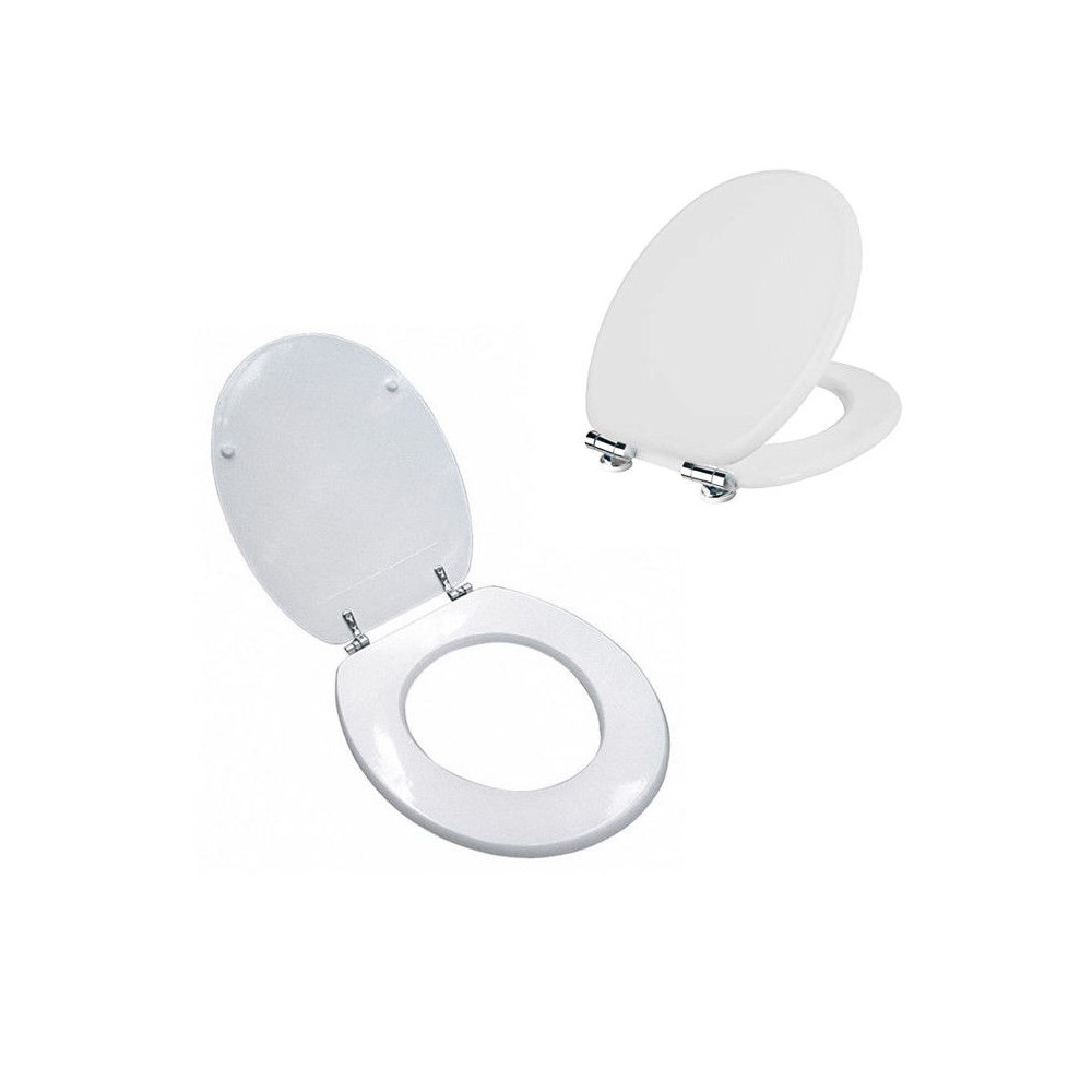 SEDILE WC UTILIA IN LEGNO COPRIVASO CON CERNIERE IN OTTONE COLORE BIANCO