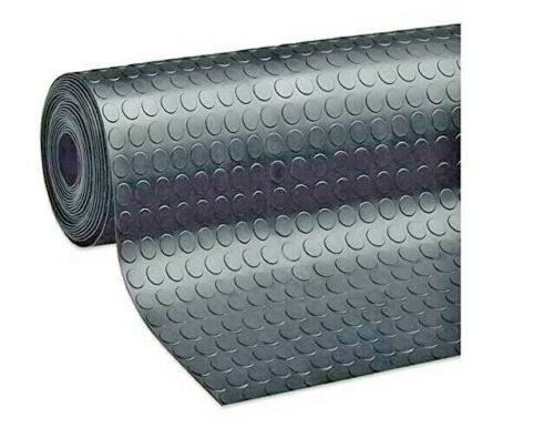 TAPPETO IN GOMMA NERO/GRIGIO IN PVC COPERTURA PAVIMENTO H 1 MT